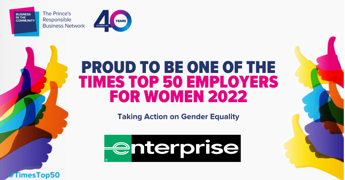 Enterprise named one of The Times Top 50 Employers for Women 2022