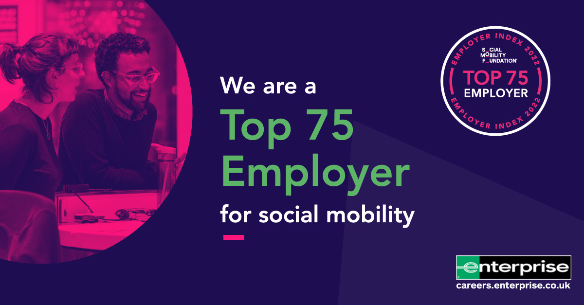 Enterprise included in the Social Mobility Foundation's Employer Index for the 6th consecutive year.